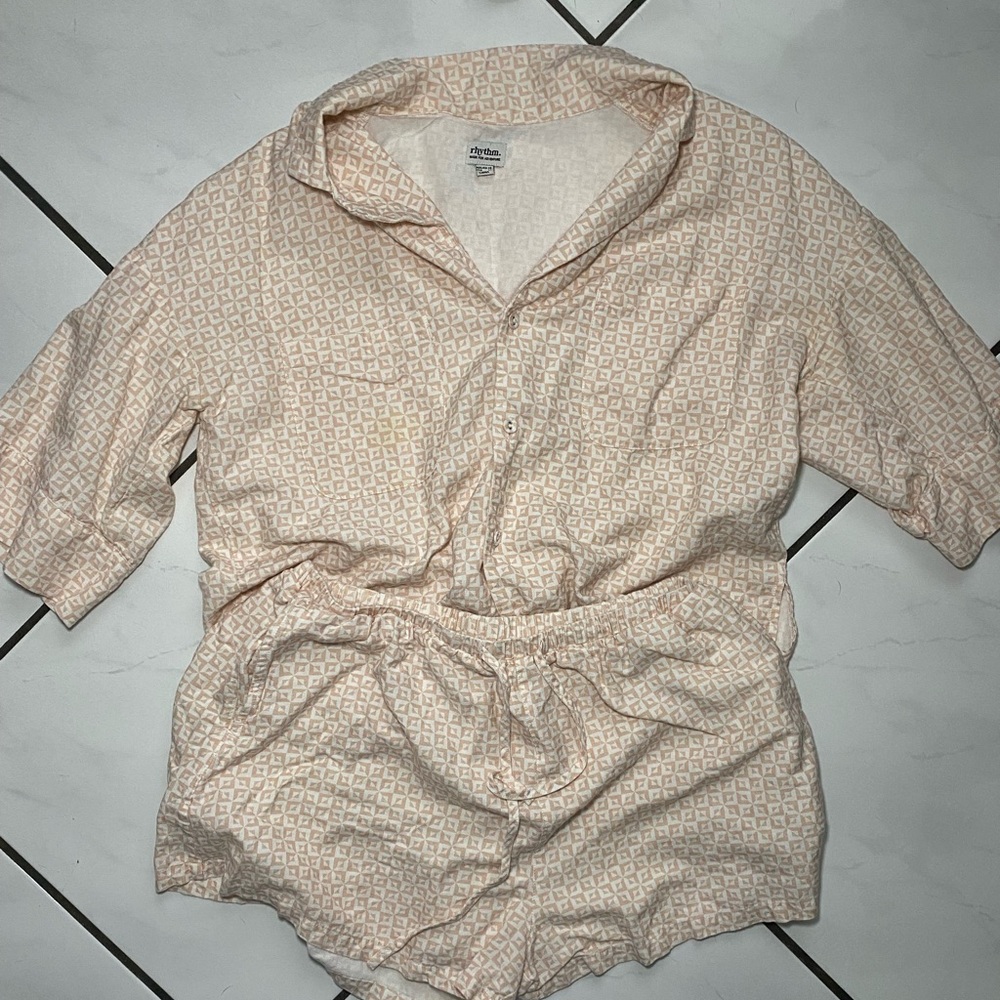 Rhythm collard shirt and shorts set